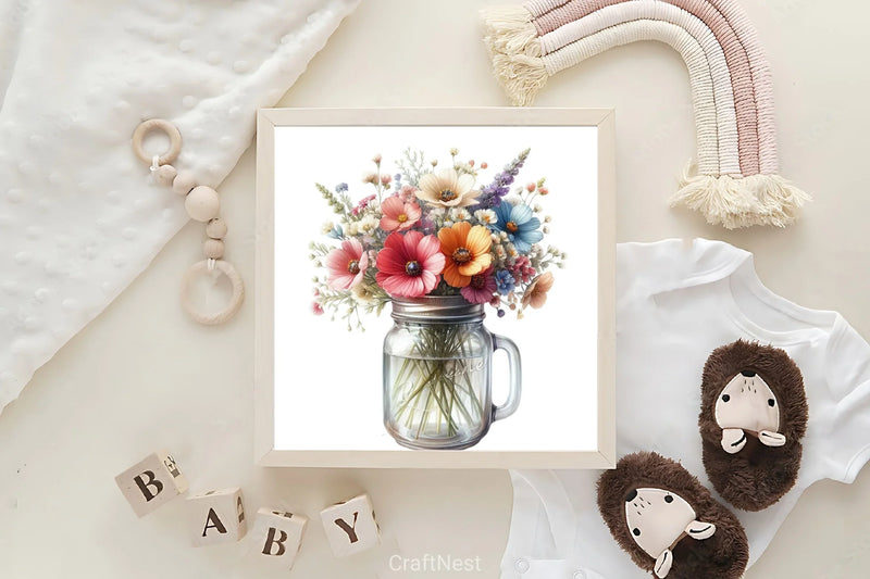 Flowers in Jar Clipart Bundle - CraftNest - Digital Crafting and Art