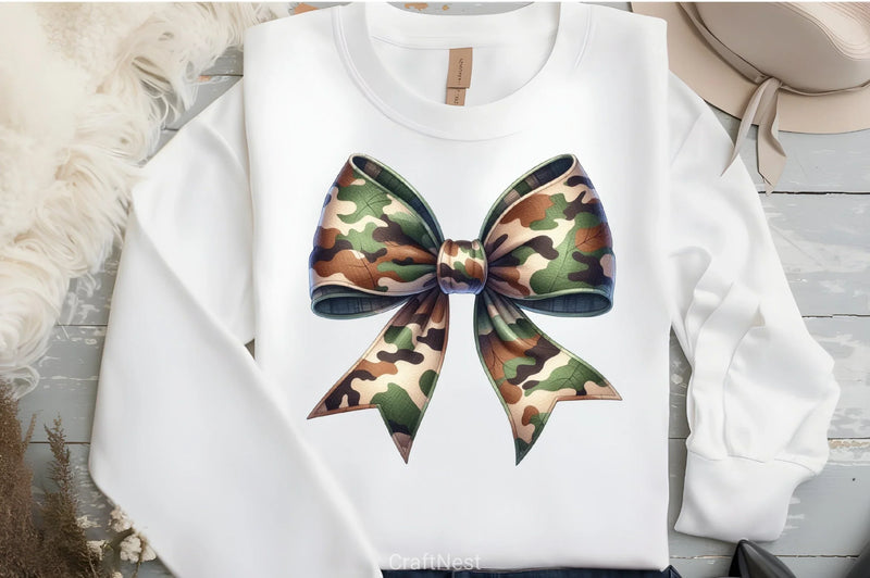 Camo Coquette Bow Clipart Bundle - CraftNest - Digital Crafting and Art