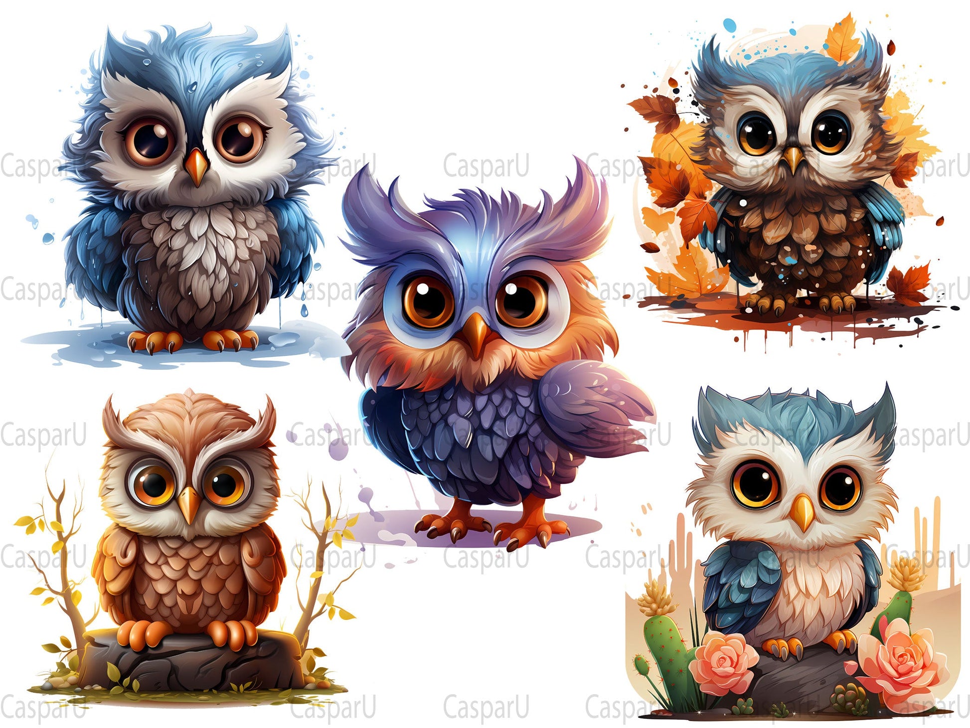 Cute Owls Clipart - CraftNest