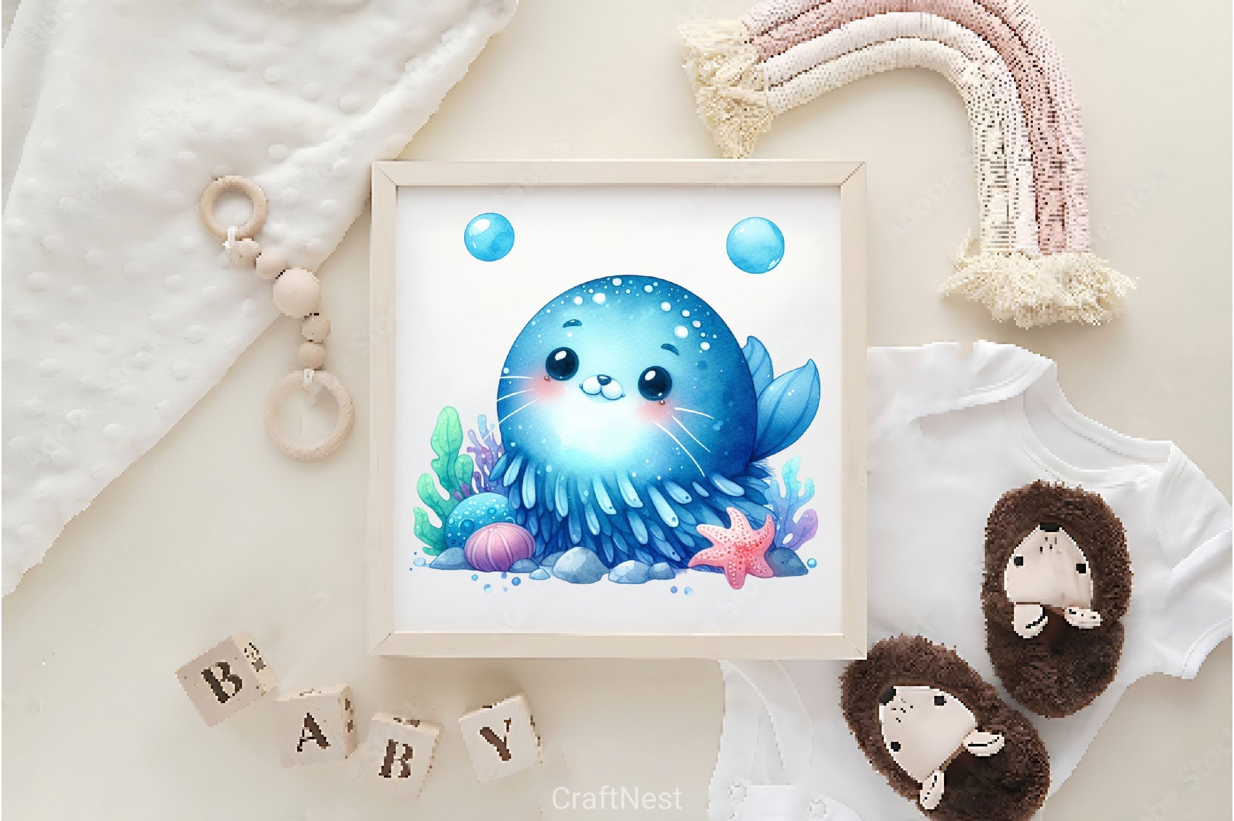 Pastel Cute Mermaid Clipart Bundle 5