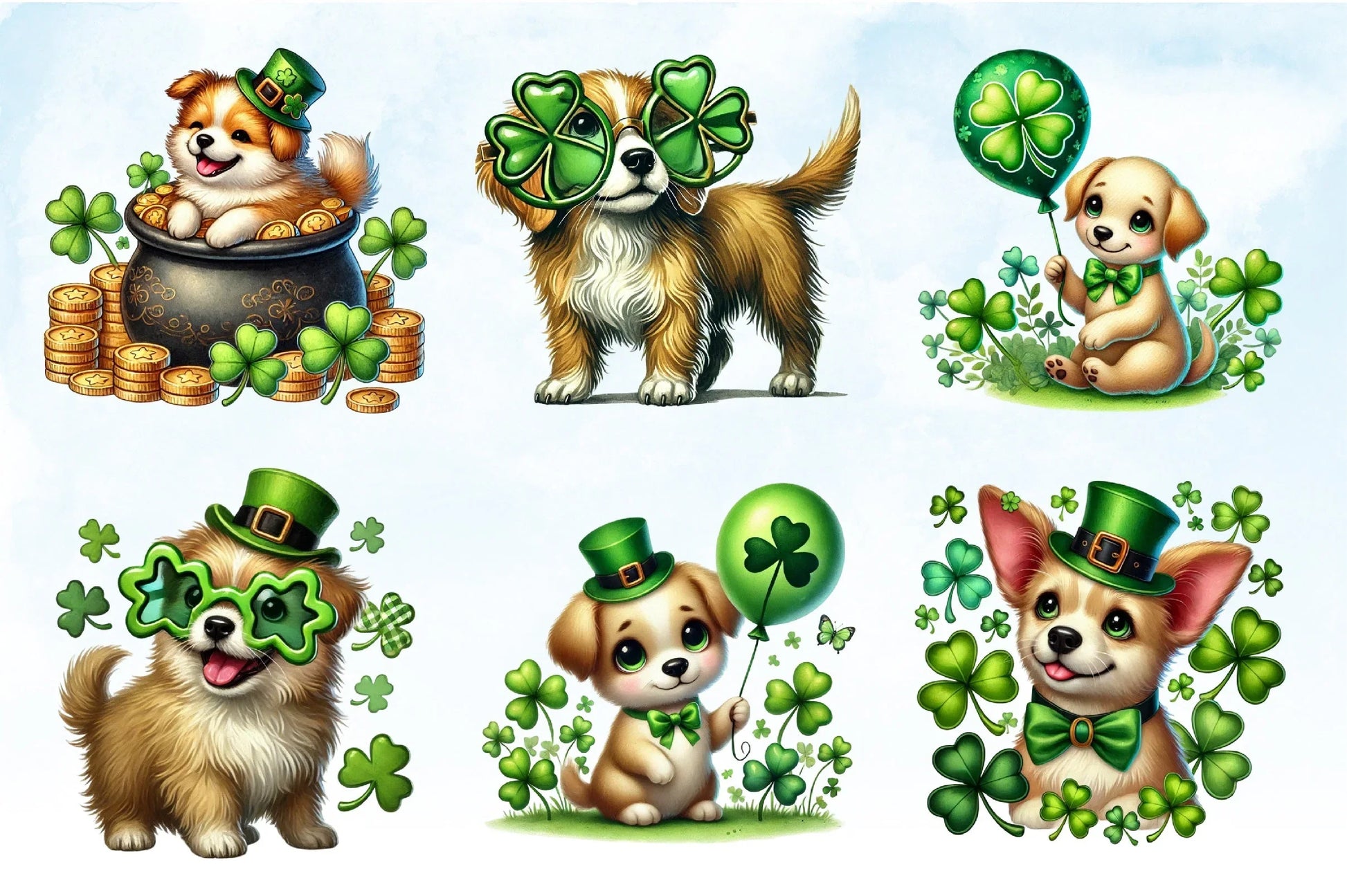 St Patrick's Day Dogs Clipart Bundle - CraftNest - Digital Crafting and Art