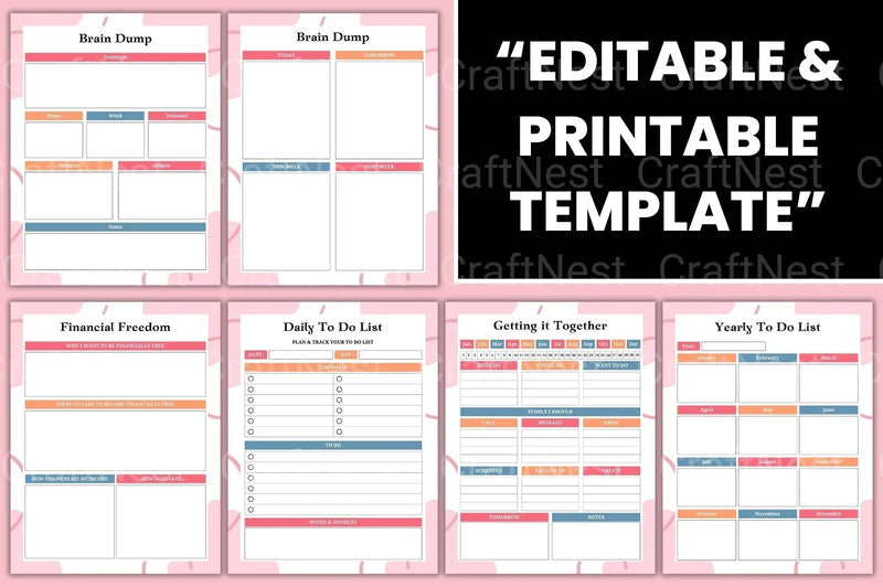 ADHD Brain Dump Worksheets for Focus and Organization - CraftNest - Digital Crafting and Art