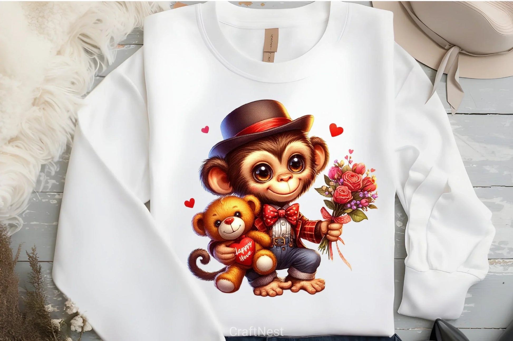 Valentine Monkey Clipart Bundle - CraftNest - Digital Crafting and Art