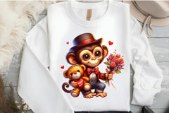 Valentine Monkey Clipart Bundle - CraftNest - Digital Crafting and Art
