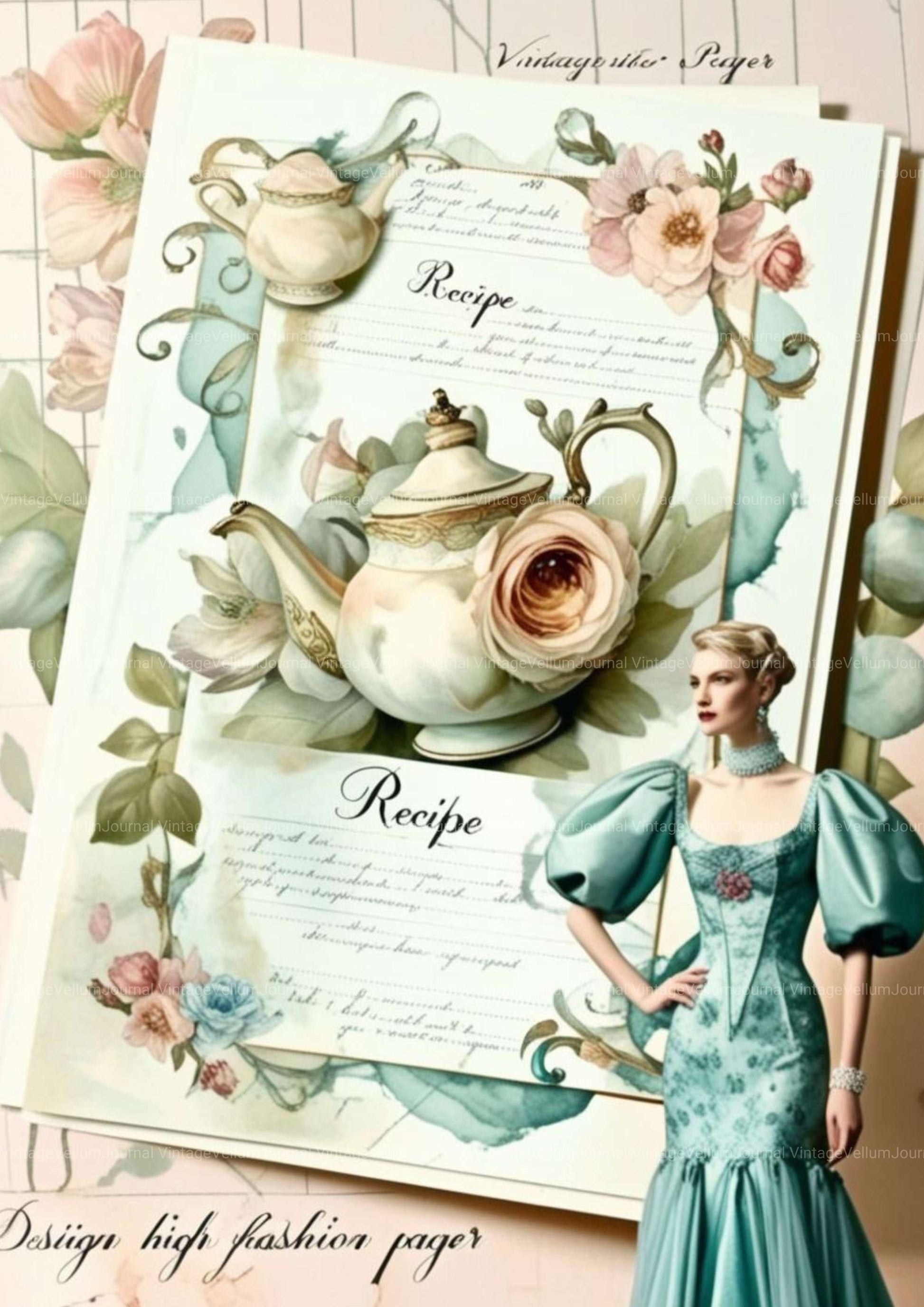 Shabby Chic Flora Junk Journal Pages - CraftNest - Digital Crafting and Art