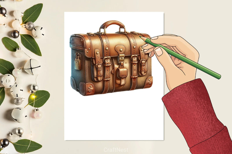 Vintage Suitcase Clipart Bundle - CraftNest - Digital Crafting and Art