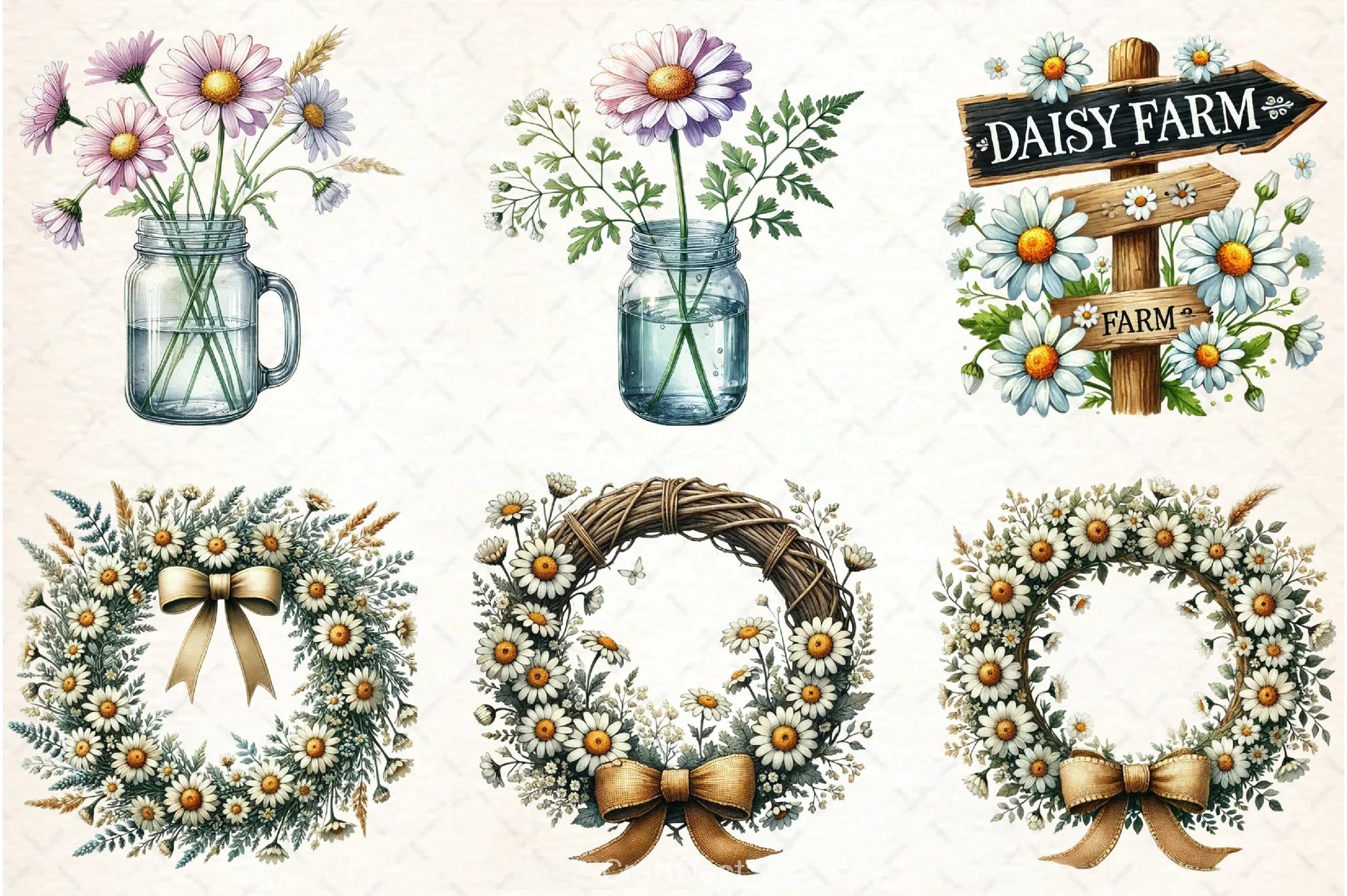 Spring Daisy Farm Clipart Bundle  5 - CraftNest - Digital Crafting and Art