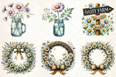 Spring Daisy Farm Clipart Bundle  5 - CraftNest - Digital Crafting and Art