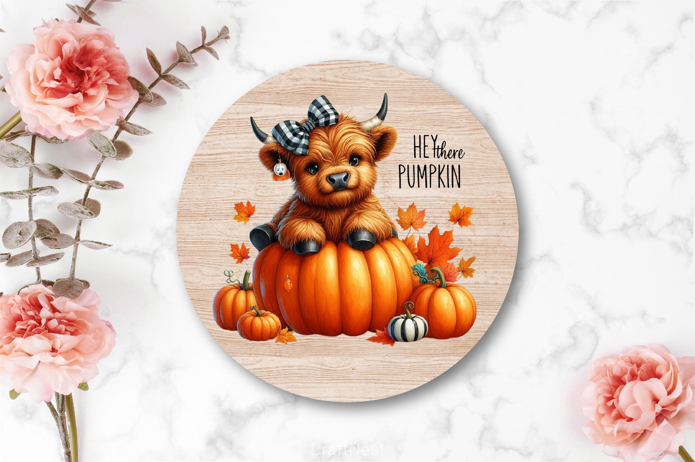 Cute Highland Cow Fall Clipart Bundle
