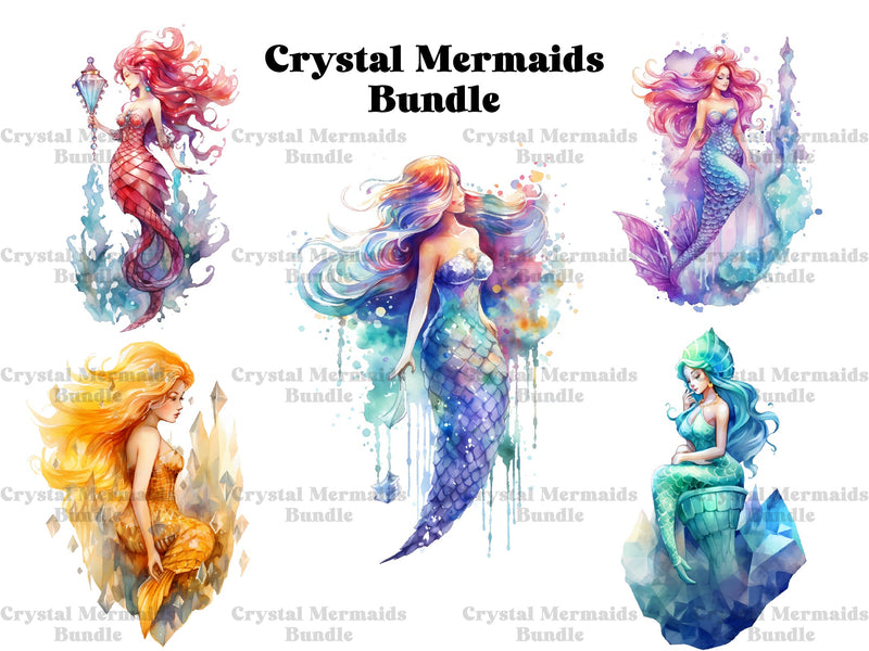 Crystal Mermaids Clipart - CraftNest