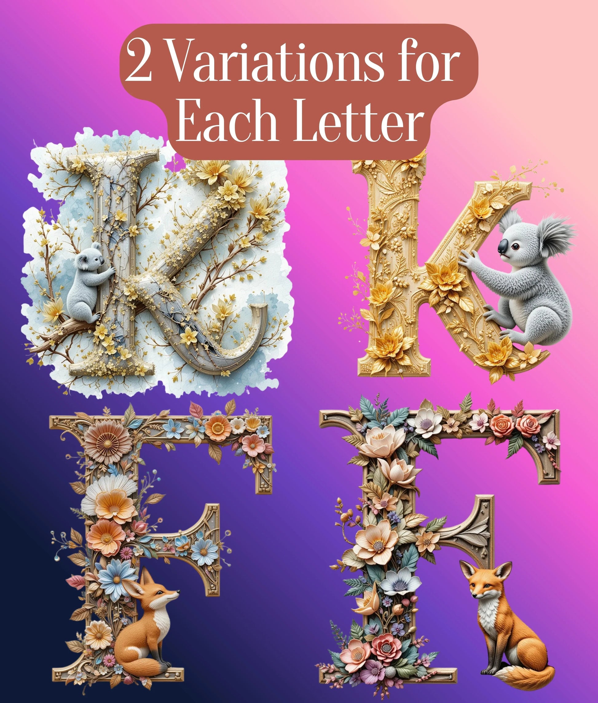 3D Embossed Alphabet Clipart Bundle - CraftNest - Digital Crafting and Art