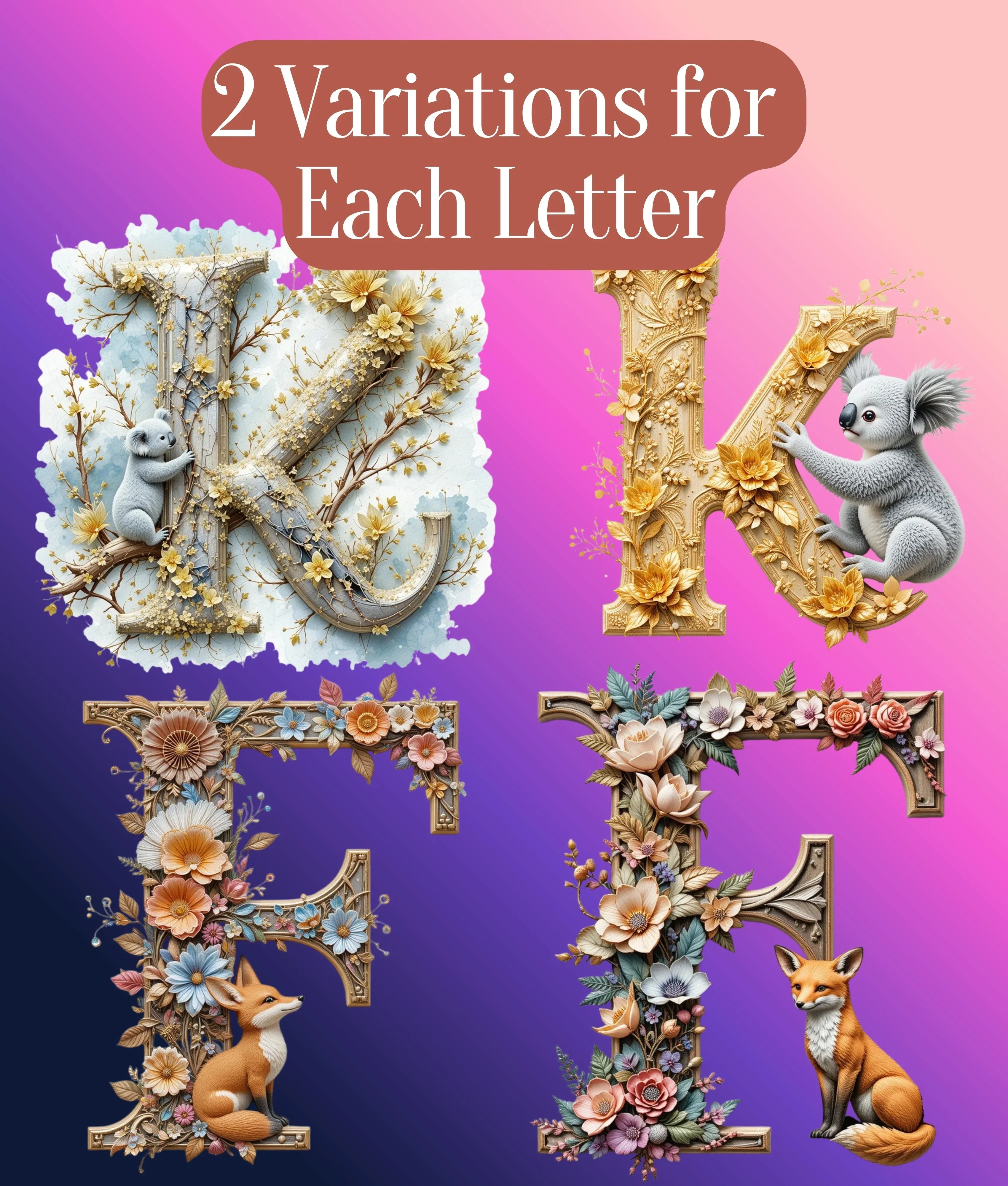 3D Embossed Alphabet Clipart Bundle - CraftNest - Digital Crafting and Art