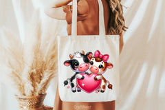 Cute Cow Couple Heart Clipart Bundle - CraftNest - Digital Crafting and Art