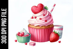 Valentine Cupcake Clipart Bundle 6 - CraftNest - Digital Crafting and Art