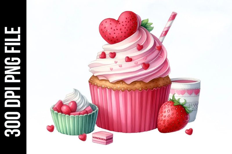 Valentine Cupcake Clipart Bundle 6 - CraftNest - Digital Crafting and Art