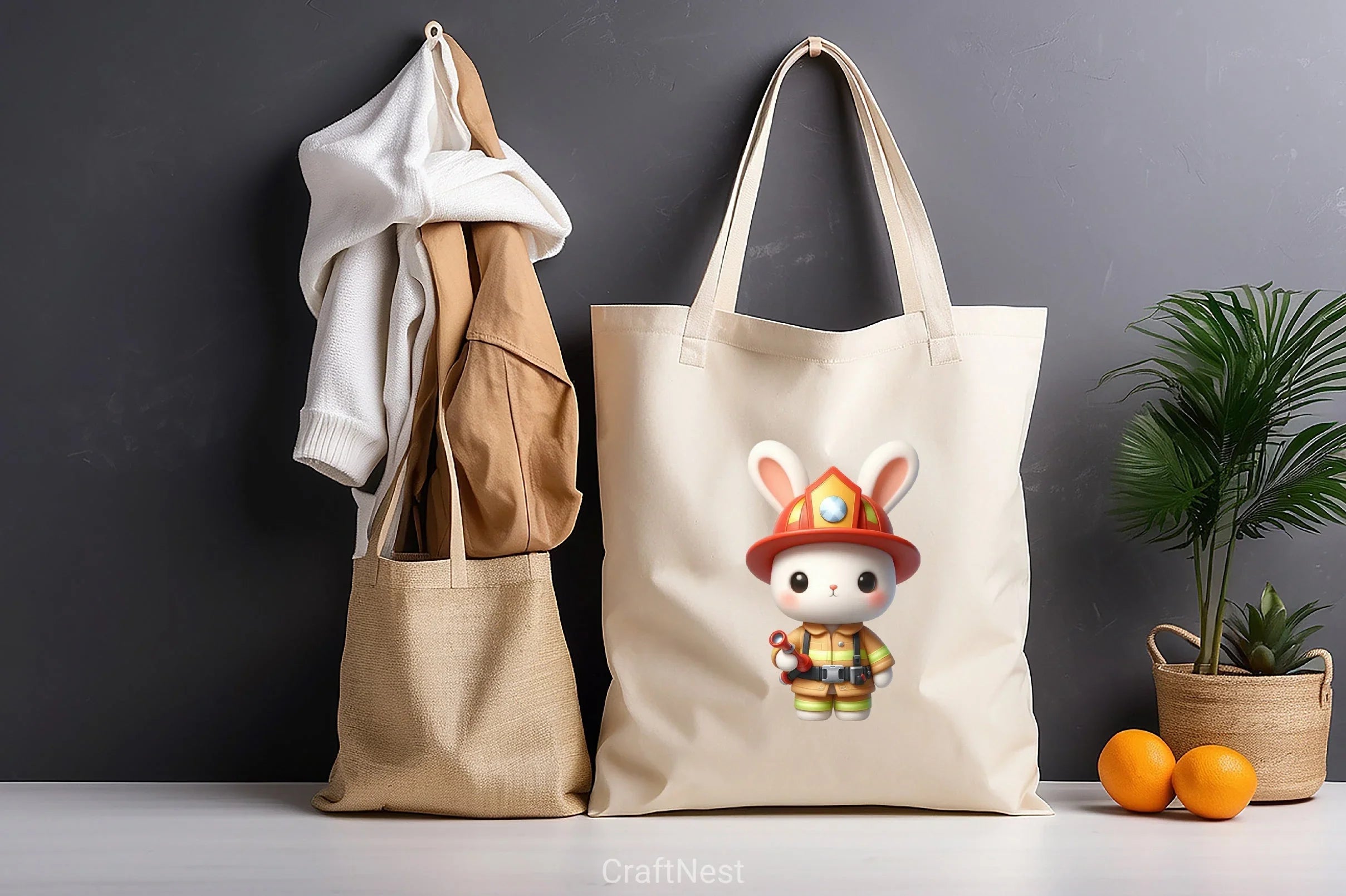 Bunny Firefighter Clipart Bundle - CraftNest - Digital Crafting and Art