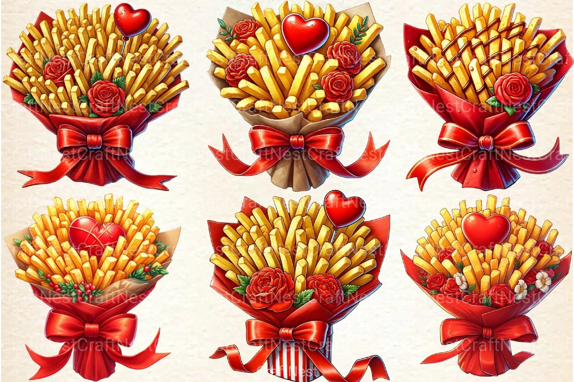 Valentine's Fries Clipart Bundle 3 - CraftNest - Digital Crafting and Art