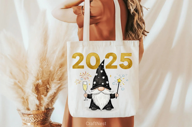 New Year Gnomes 2025 Clipart Bundle 2 - CraftNest - Digital Crafting and Art