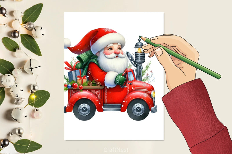 Driver Santa Clipart Bundle - CraftNest - Digital Crafting and Art