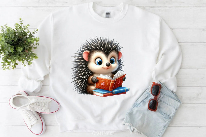 Cute Hedgehog Reading Clipart Bundle - CraftNest - Digital Crafting and Art