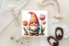 Cute Spring Gnomes Clipart Bundle - CraftNest - Digital Crafting and Art