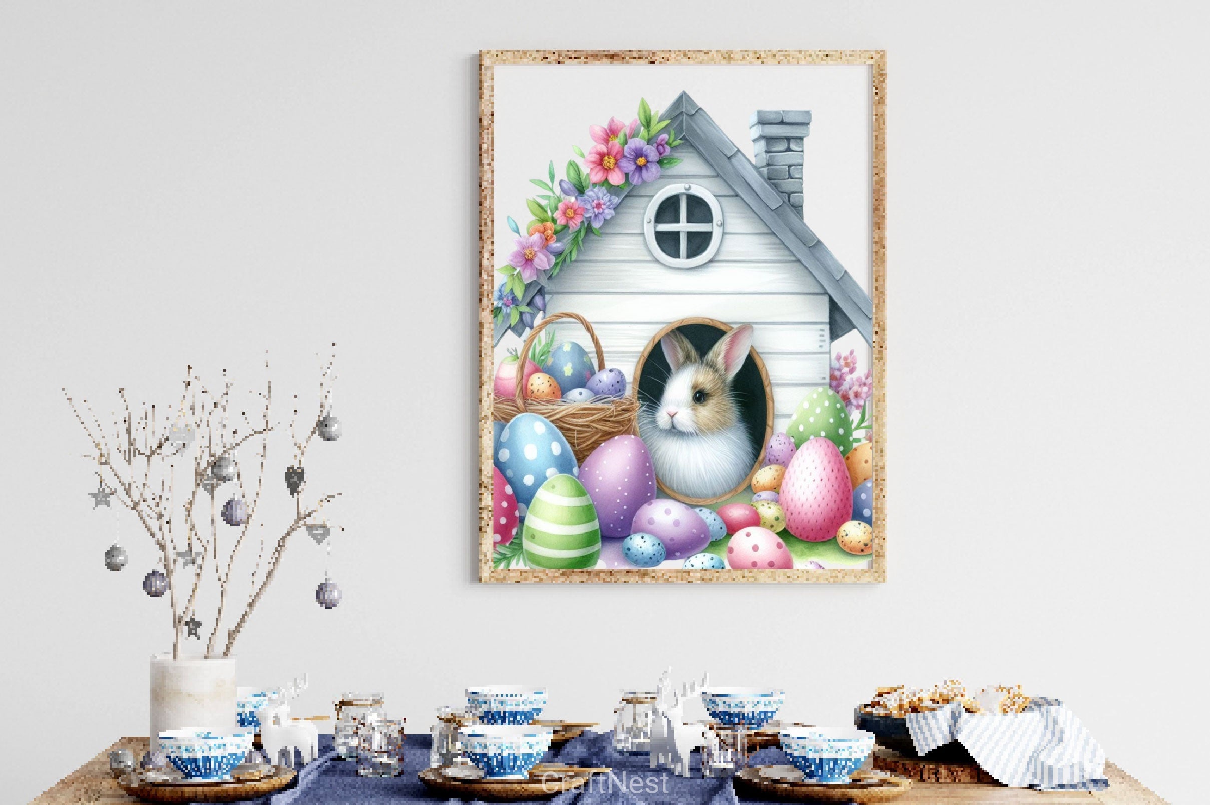 Easter Bunny House Clipart Bundle