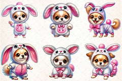 Chihuahua Bunny Outfit Clipart Bundle - CraftNest - Digital Crafting and Art