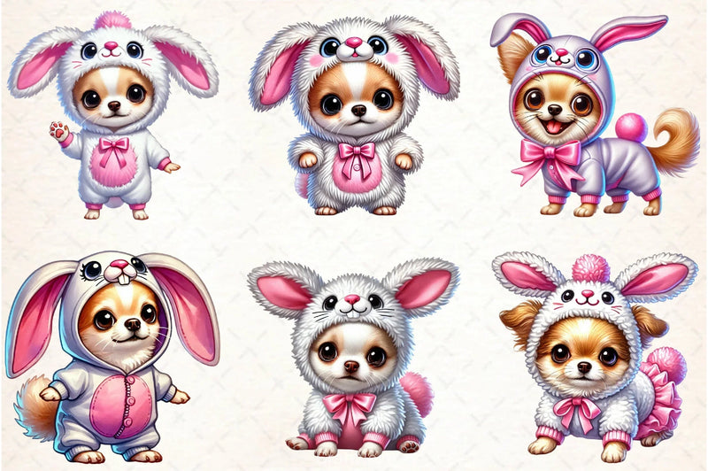 Chihuahua Bunny Outfit Clipart Bundle - CraftNest - Digital Crafting and Art
