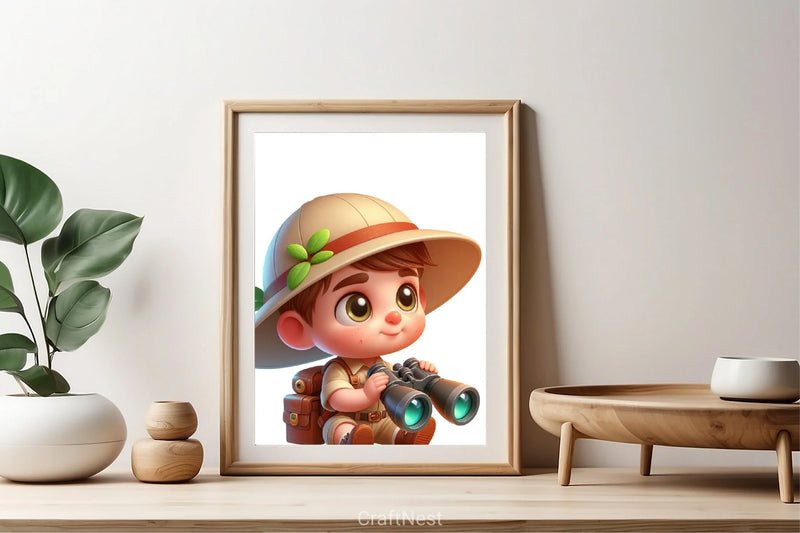 Safari Outfit Boy Clipart Bundle - CraftNest - Digital Crafting and Art