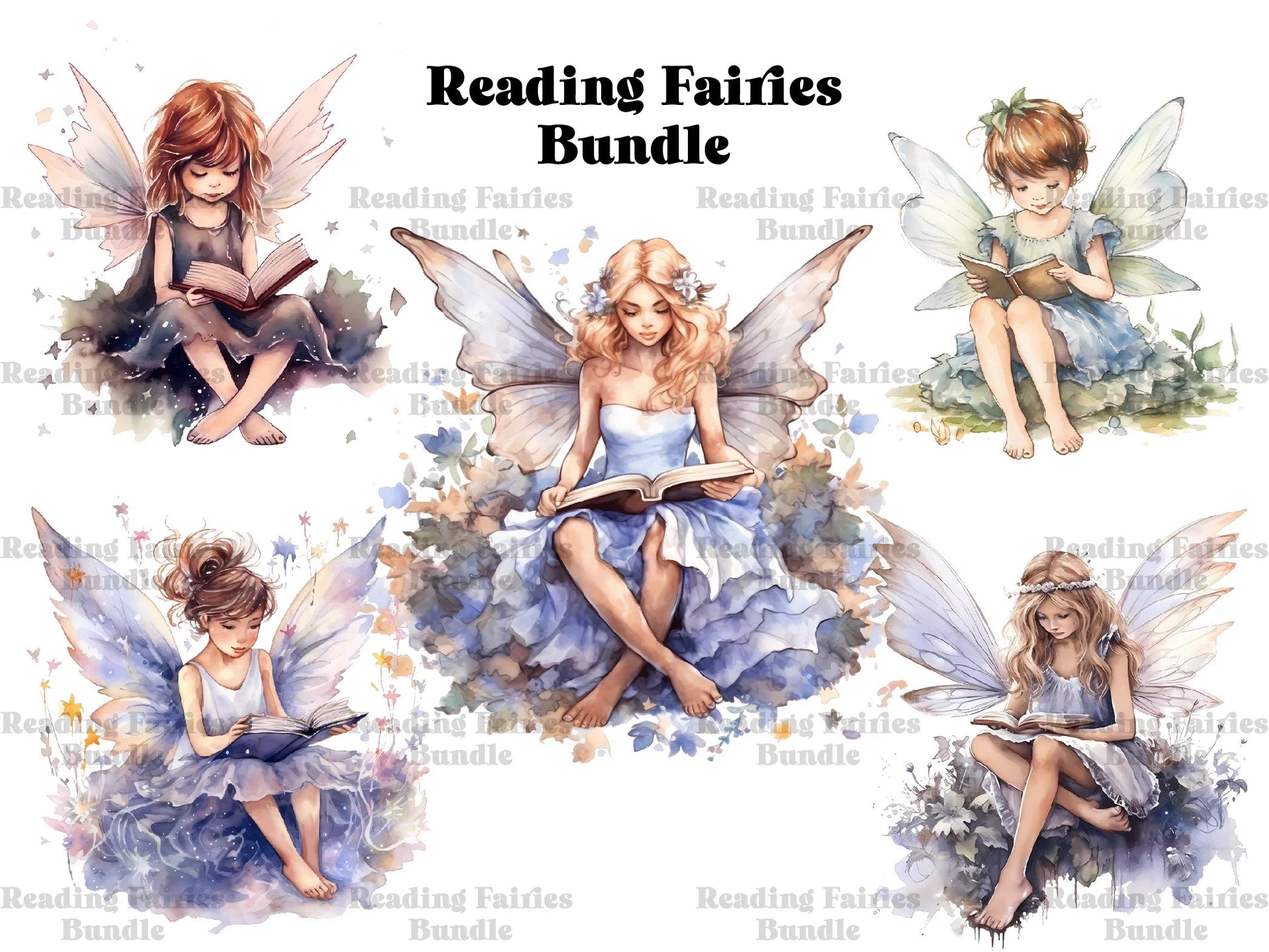 Reading Fairies Clipart - CraftNest