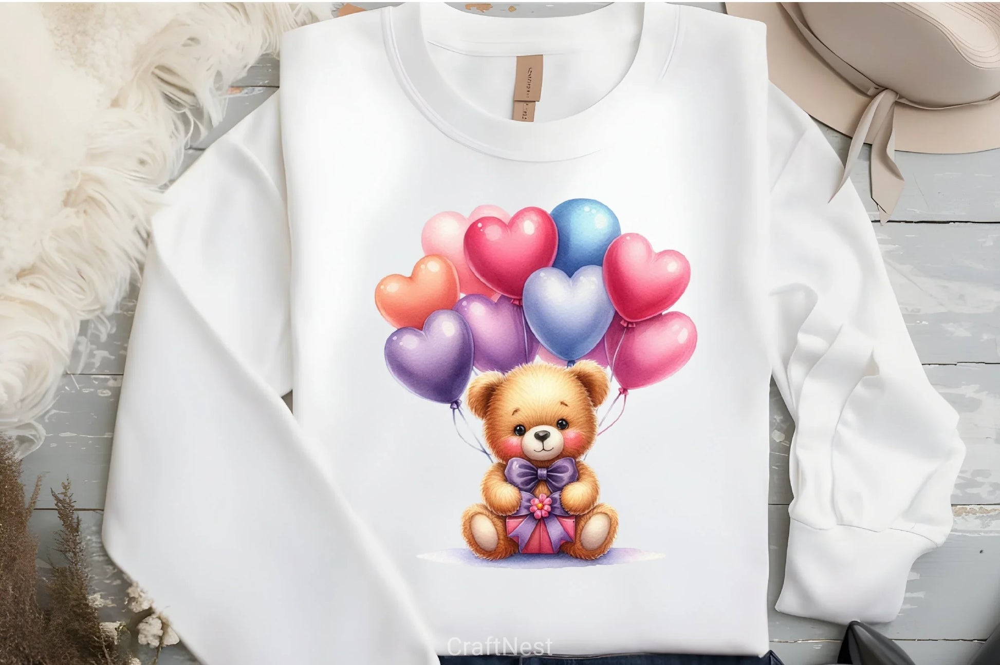 Valentine Teddy Bear Clipart Bundle 3 - CraftNest - Digital Crafting and Art