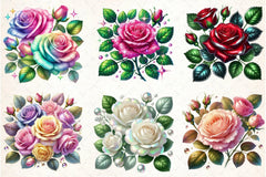 Spring Rose Flower Clipart Bundle 2 - CraftNest - Digital Crafting and Art