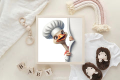 Peeking Chef Ostrich Clipart Bundle - CraftNest - Digital Crafting and Art