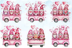Valentine Gnomes Truck Clipart Bundle - CraftNest - Digital Crafting and Art