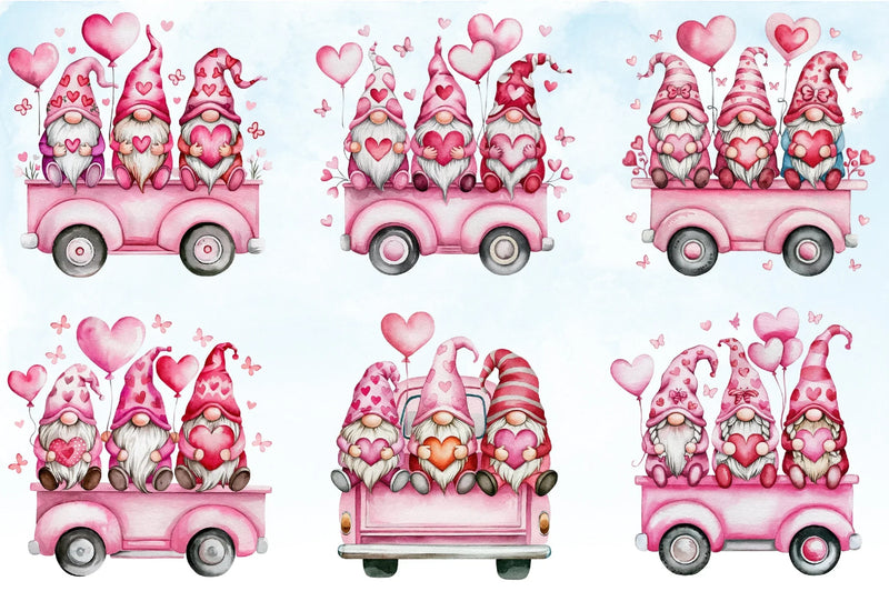 Valentine Gnomes Truck Clipart Bundle - CraftNest - Digital Crafting and Art