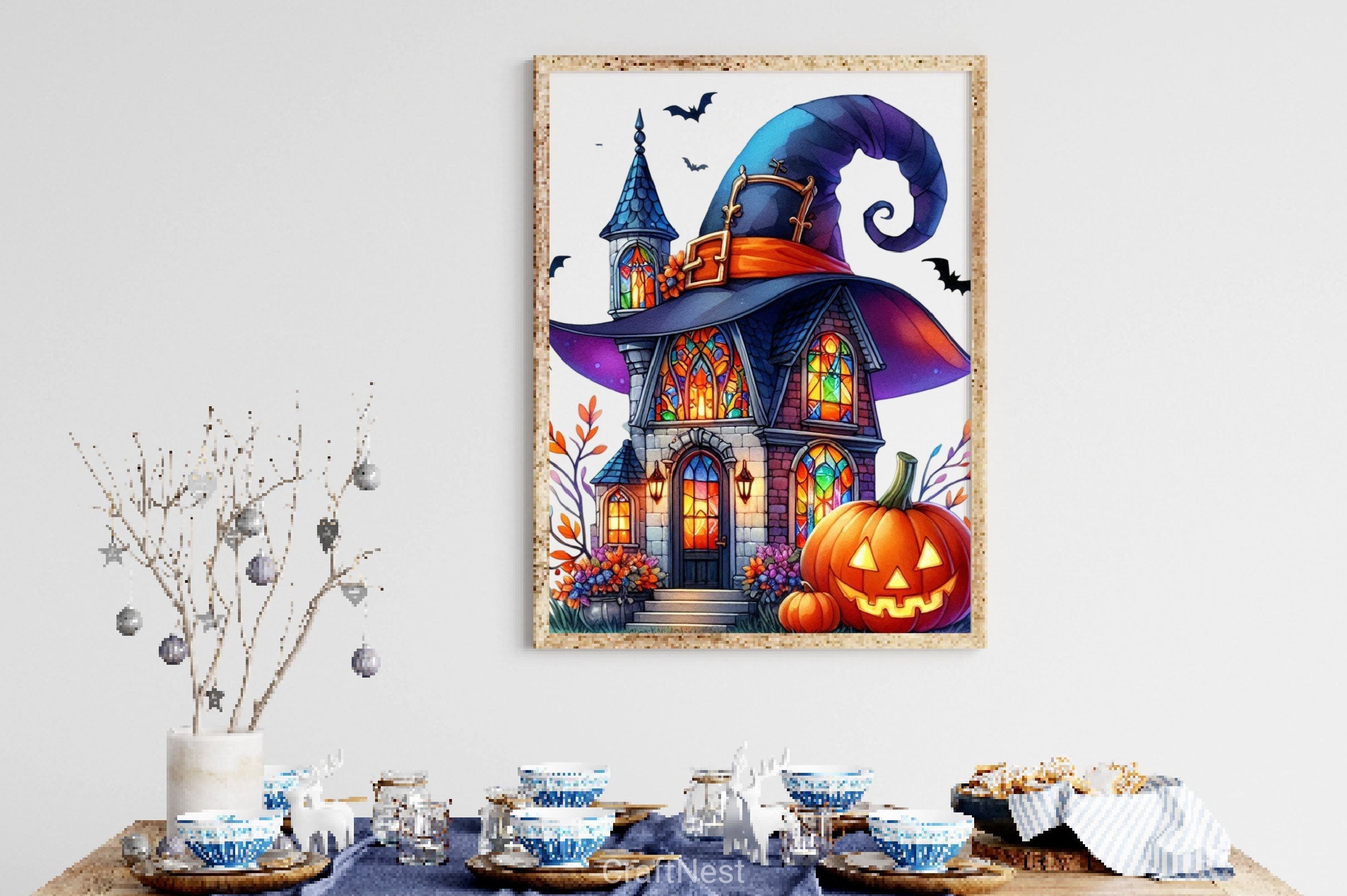 Fairy Halloween Witch House Clipart Bundle