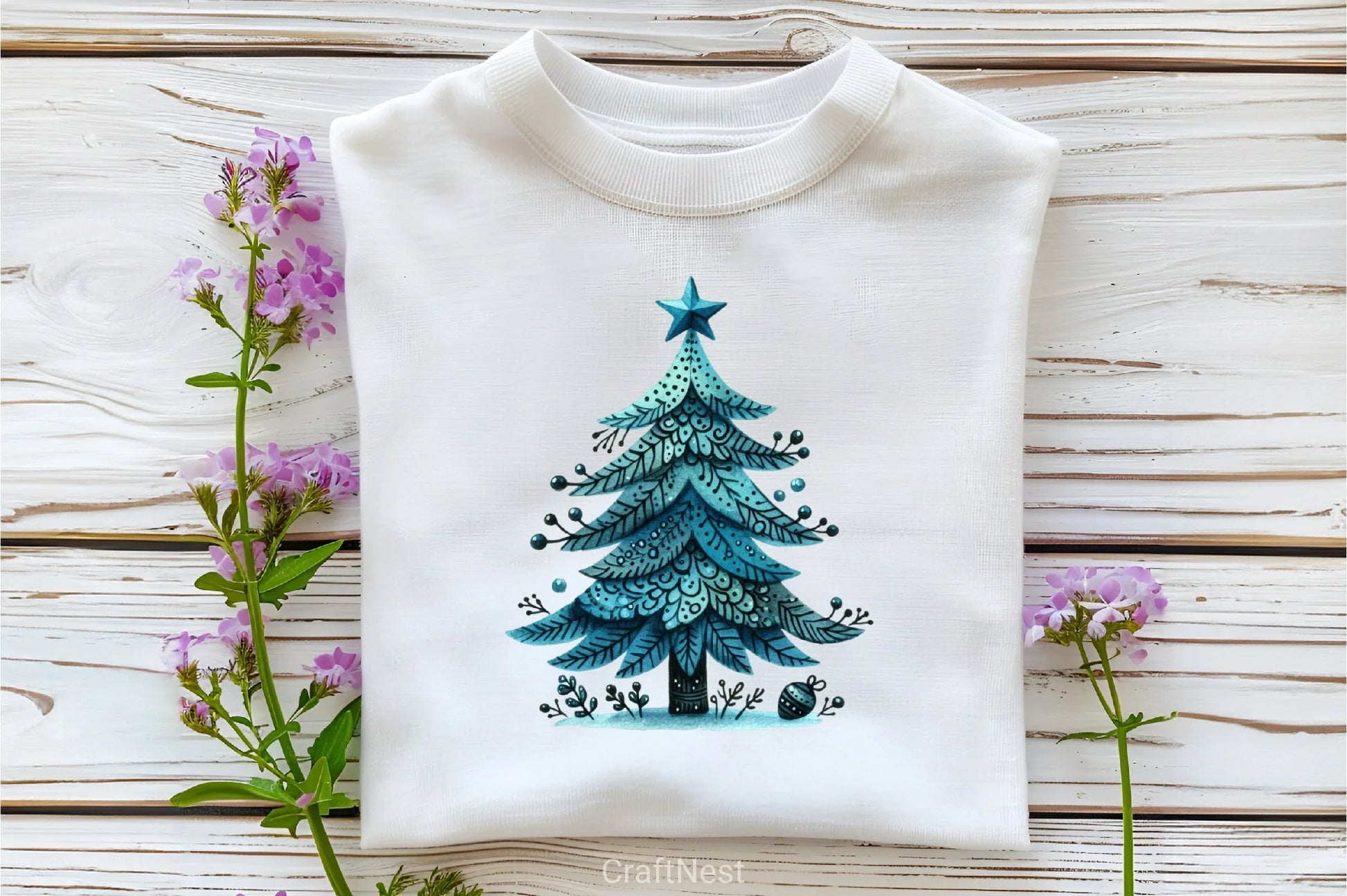 Blue Christmas Tree Clipart Bundle - CraftNest - Digital Crafting and Art