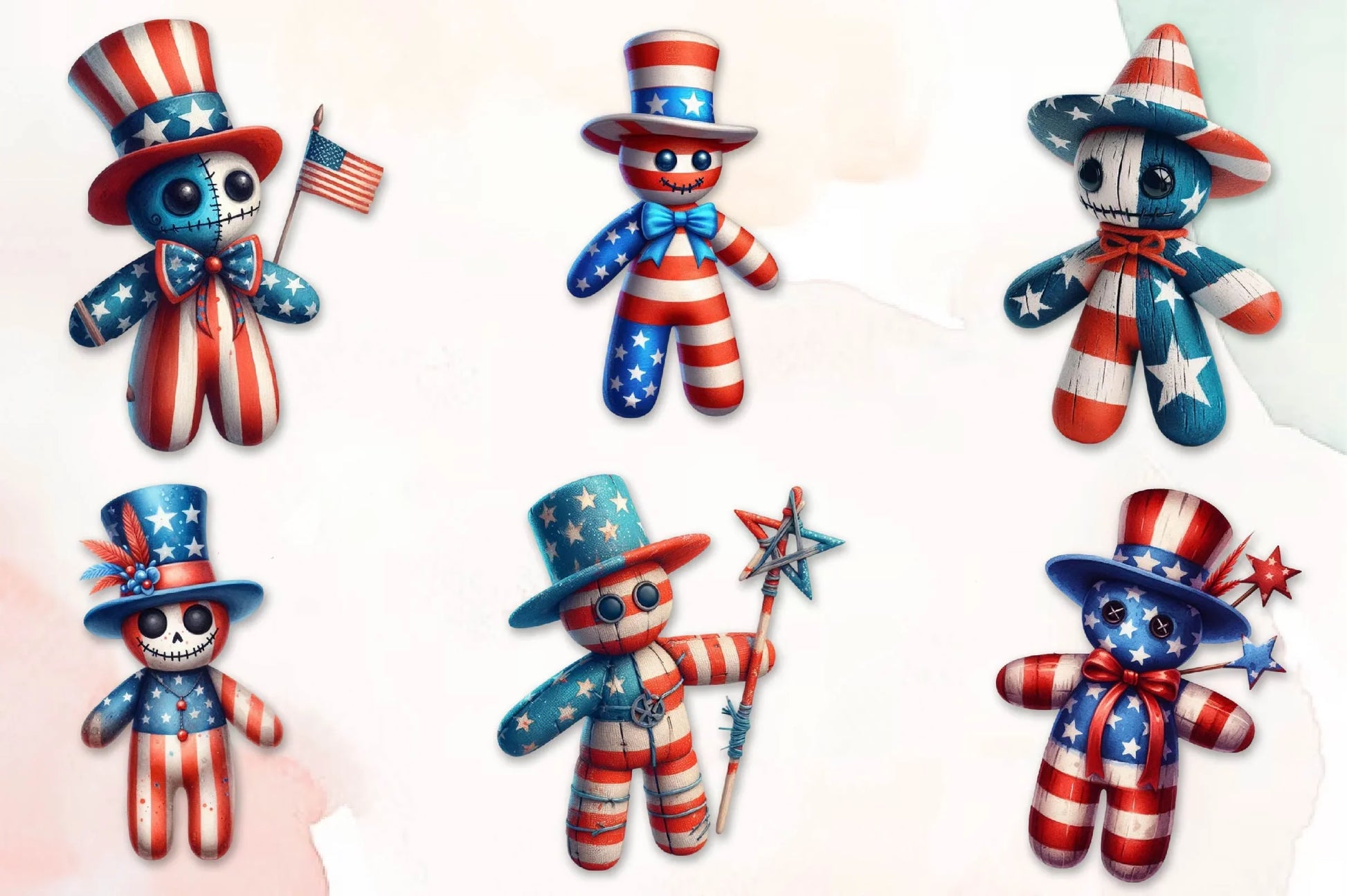4Th Of July Voodoo Doll Clipart Bundle - CraftNest - Digital Crafting and Art