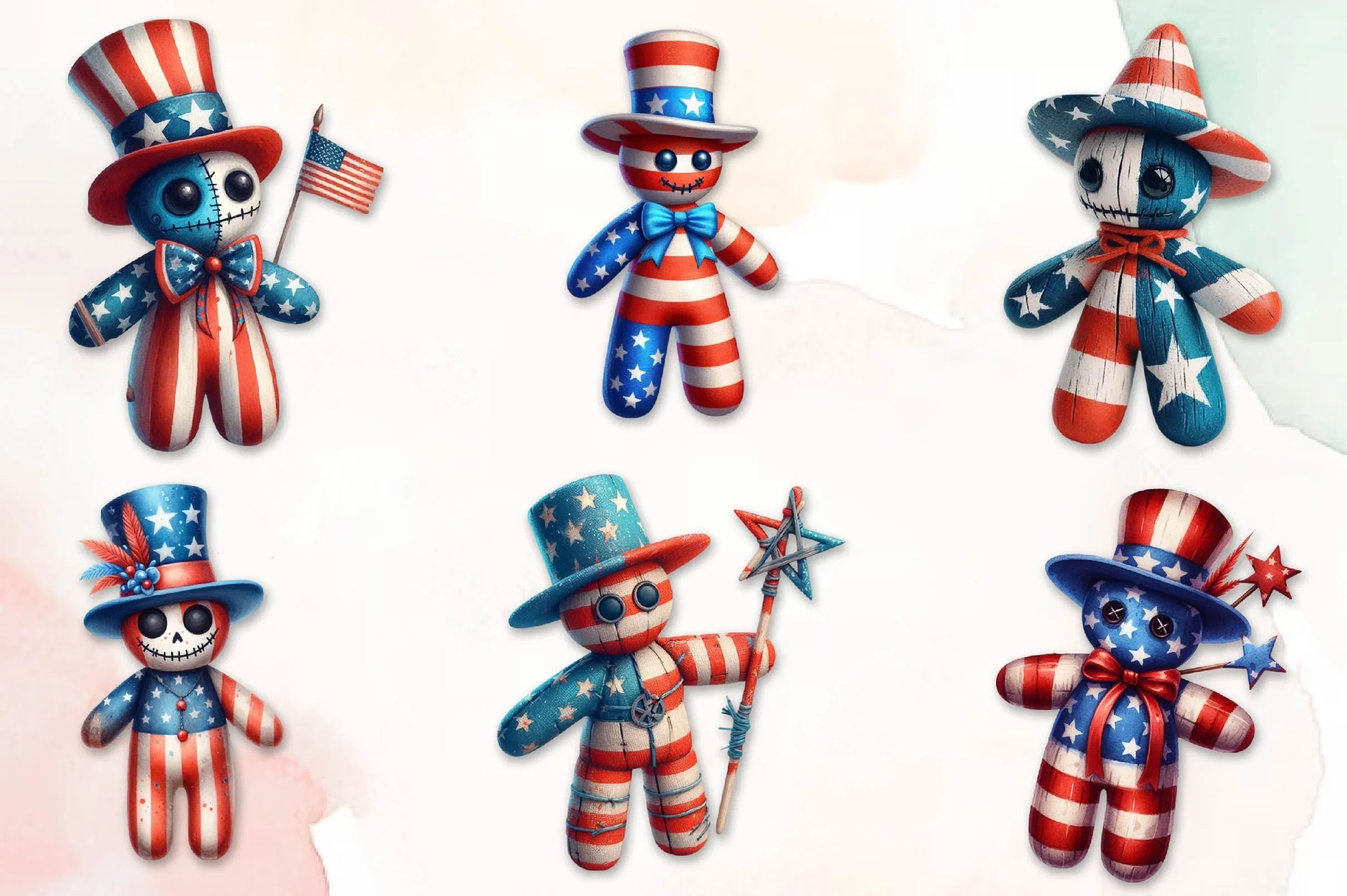 4Th Of July Voodoo Doll Clipart Bundle - CraftNest - Digital Crafting and Art