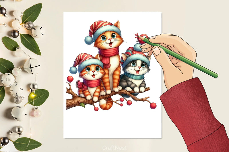Christmas Cats Clipart Bundle - CraftNest - Digital Crafting and Art