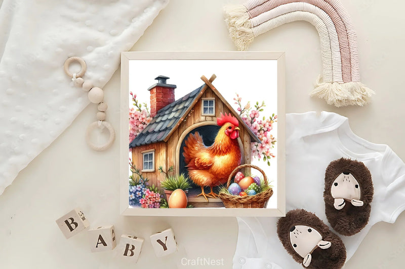 Chicken Coop Clipart Bundle - CraftNest - Digital Crafting and Art