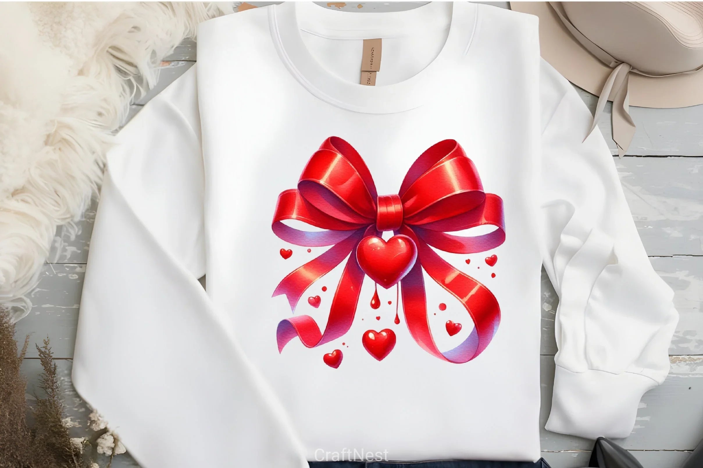 Valentine's Heart & Ribbon Clipart Bundle - CraftNest - Digital Crafting and Art