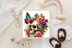 Floral Skull & Butterflies Clipart Bundle - CraftNest - Digital Crafting and Art