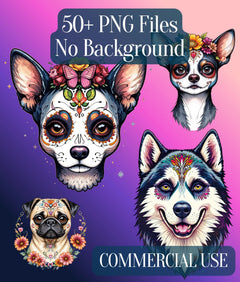 Dia de los Muertos Dogs Clipart Bundle - CraftNest - Digital Crafting and Art