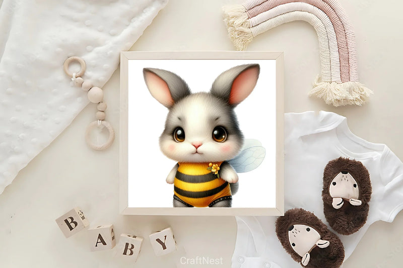 Bunny Bumblebee Clipart Bundle - CraftNest - Digital Crafting and Art