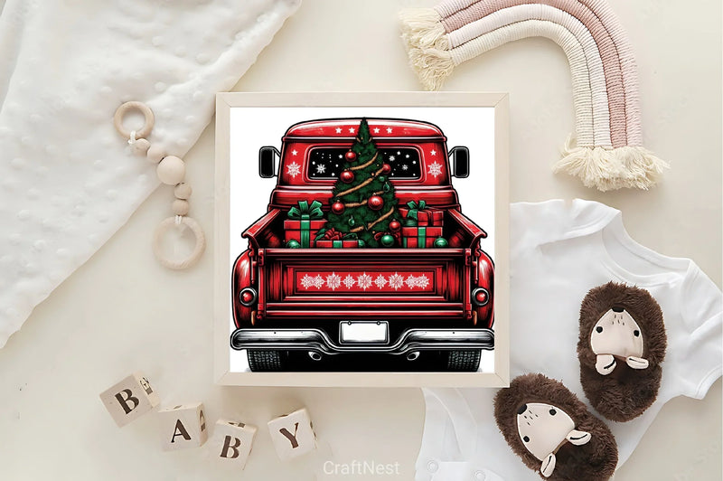 Merry Christmas Truck Clipart Bundle - CraftNest - Digital Crafting and Art