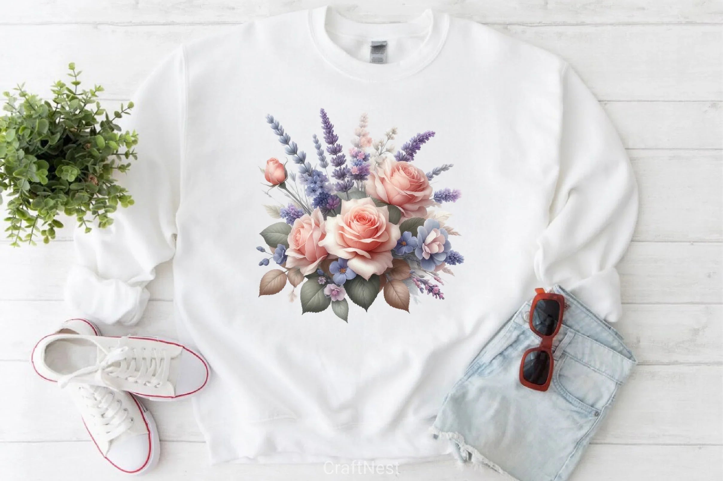 Roses & Lavender Clipart Bundle - CraftNest - Digital Crafting and Art