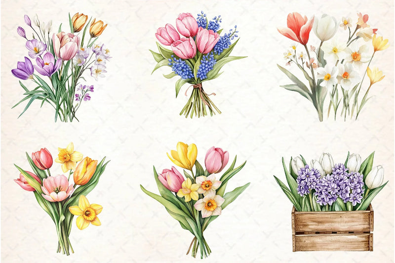 Spring Flowers Clipart Bundle 7 - CraftNest - Digital Crafting and Art