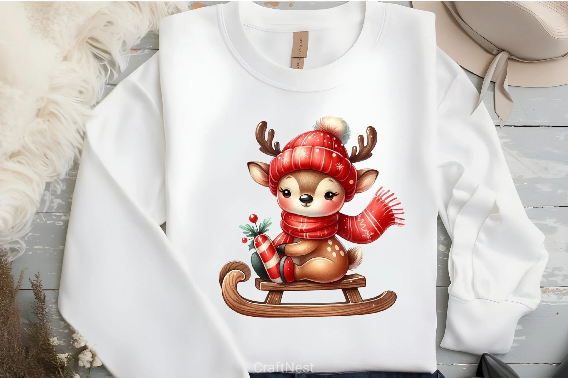 Christmas Reindeer Clipart Bundle 7 - CraftNest - Digital Crafting and Art