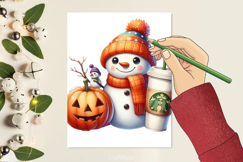 Christmas Snowman Clipart Bundle 16 - CraftNest - Digital Crafting and Art
